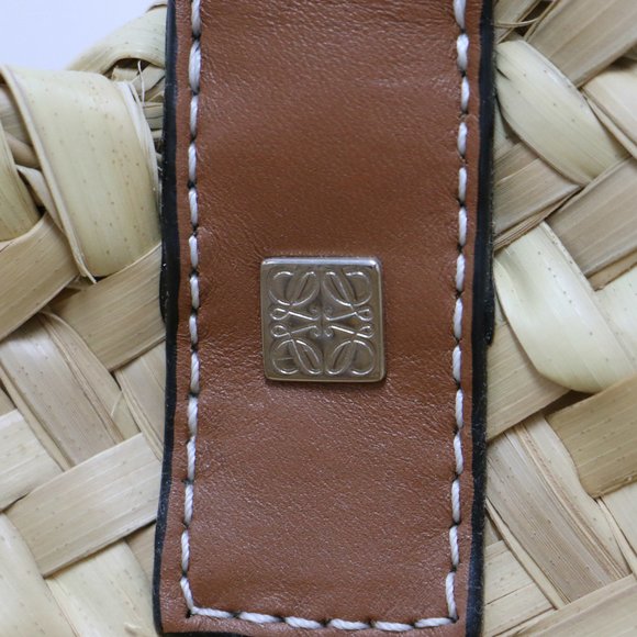 LOEWE Loewe Bag Natural Tan Size: Medium Tote Shoulder Basket Anagram Raffia ... - Picture 6 of 8